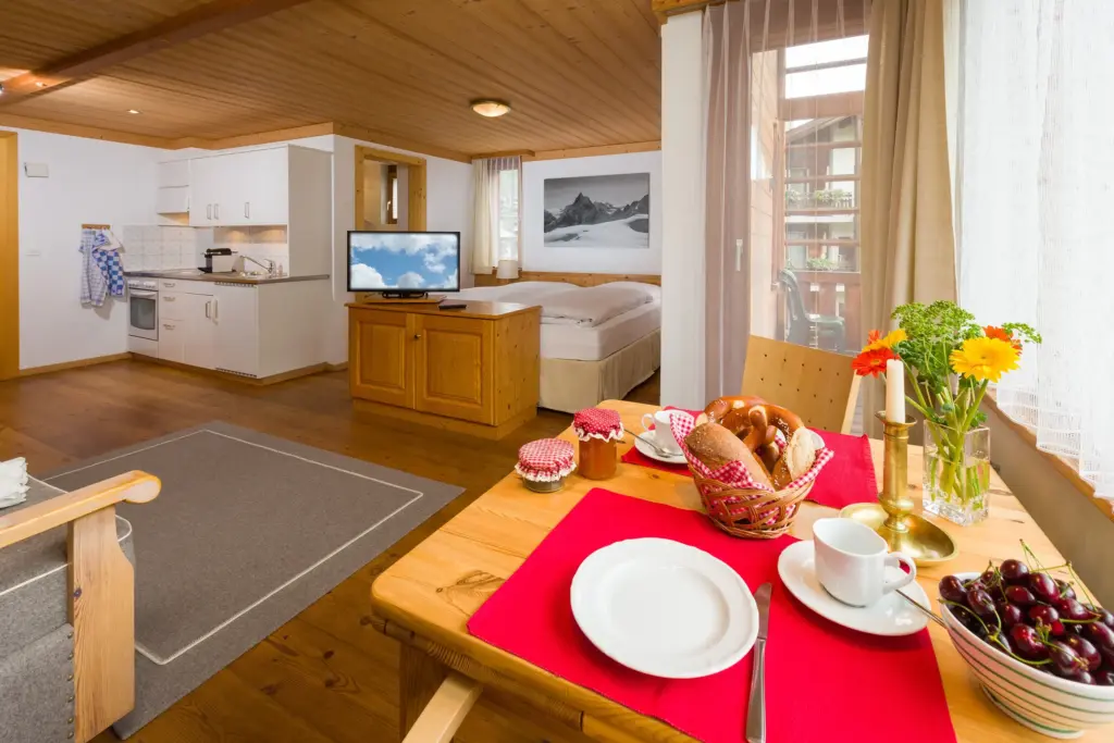 Wohnen, essen, kochen: Studio in Zermatt bei der Talstation